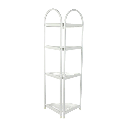 Shower Corner Shelf White Caddy Bathroom Shelves Organiser Bath Storage Rack 4