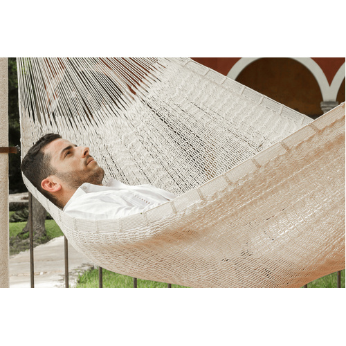 Outdoor undercover cotton Mayan Legacy hammock Family size Marble