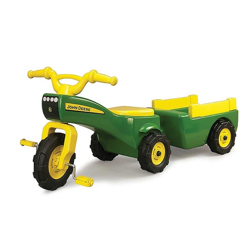 John Deere Ride-on Trike Wagon Set Tricycle Bike Pedal Tractor - 46088